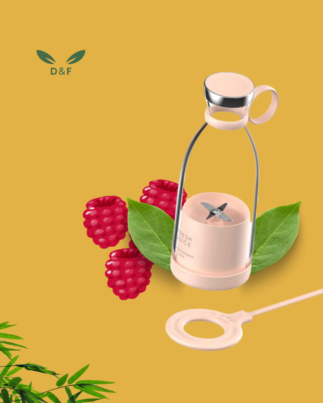 D＆Fᵀᴹ Batidora Portátil Recargable - 350ML